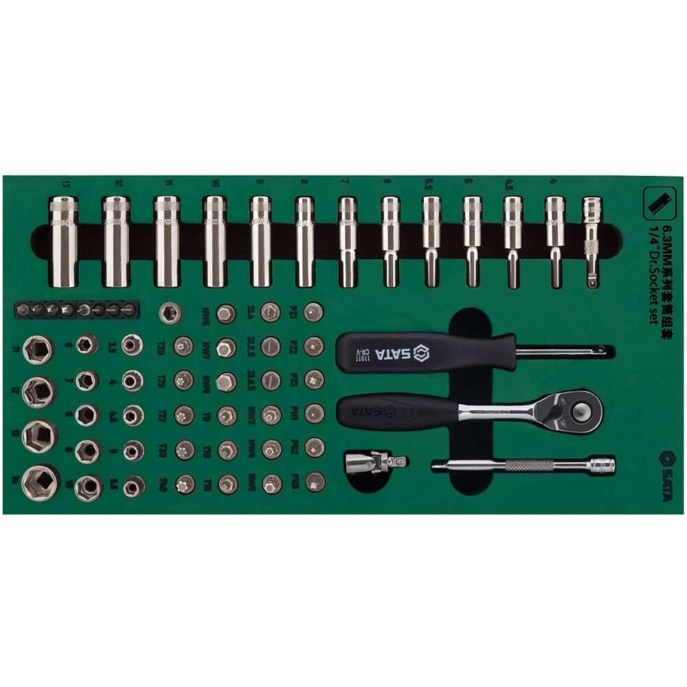 【製造業者直送T】 ＳＡＴＡ １／４ ＤＲソケット鍵仕掛ける（６角手合い）御盆入り口・入口 09901