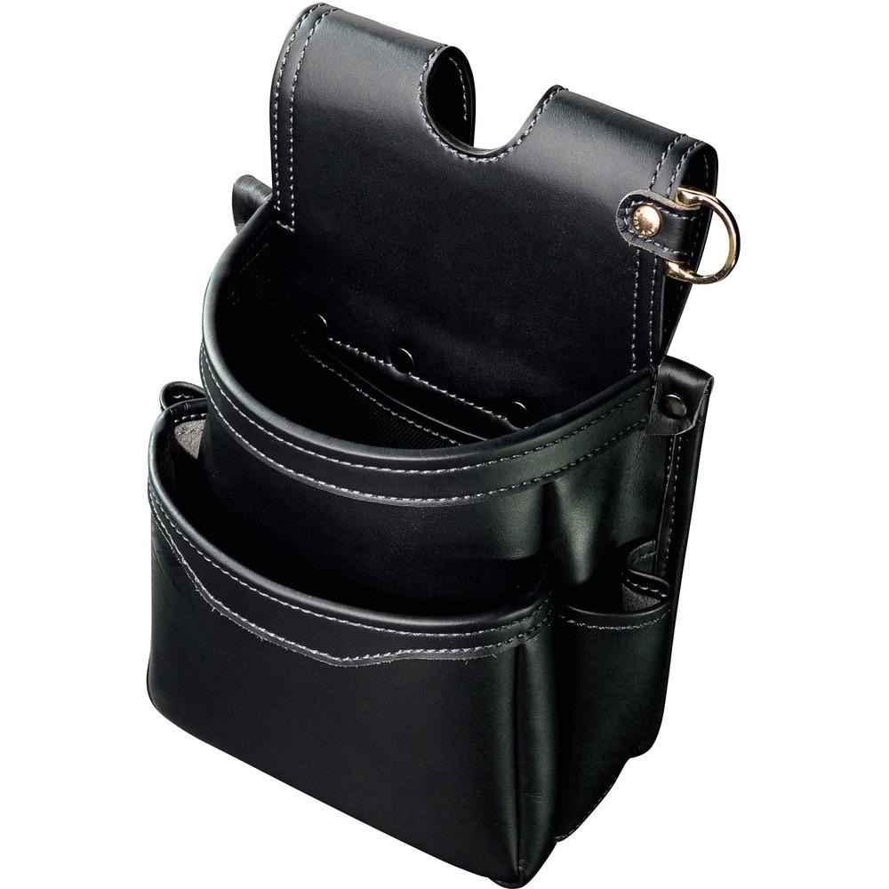 【製造業者直送T】 フジ矢 腰袋薄型２段（黒金）ＬＩＧＨＴ ＰＵ ＬＥＡＴＨＥＲ ＳＥＲＩＥＳ AB-32BG