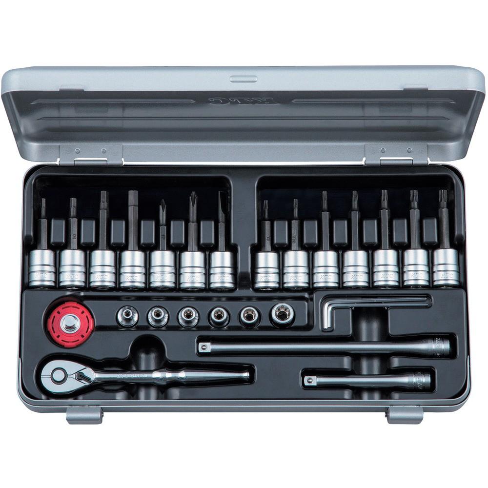 【製造業者直送T】 ＫＴＣ ６．３ｓｑ．Ｔ型トルクス・Ｅ型トルクスヘキサゴンビットソケットレンチセット TBT226TH