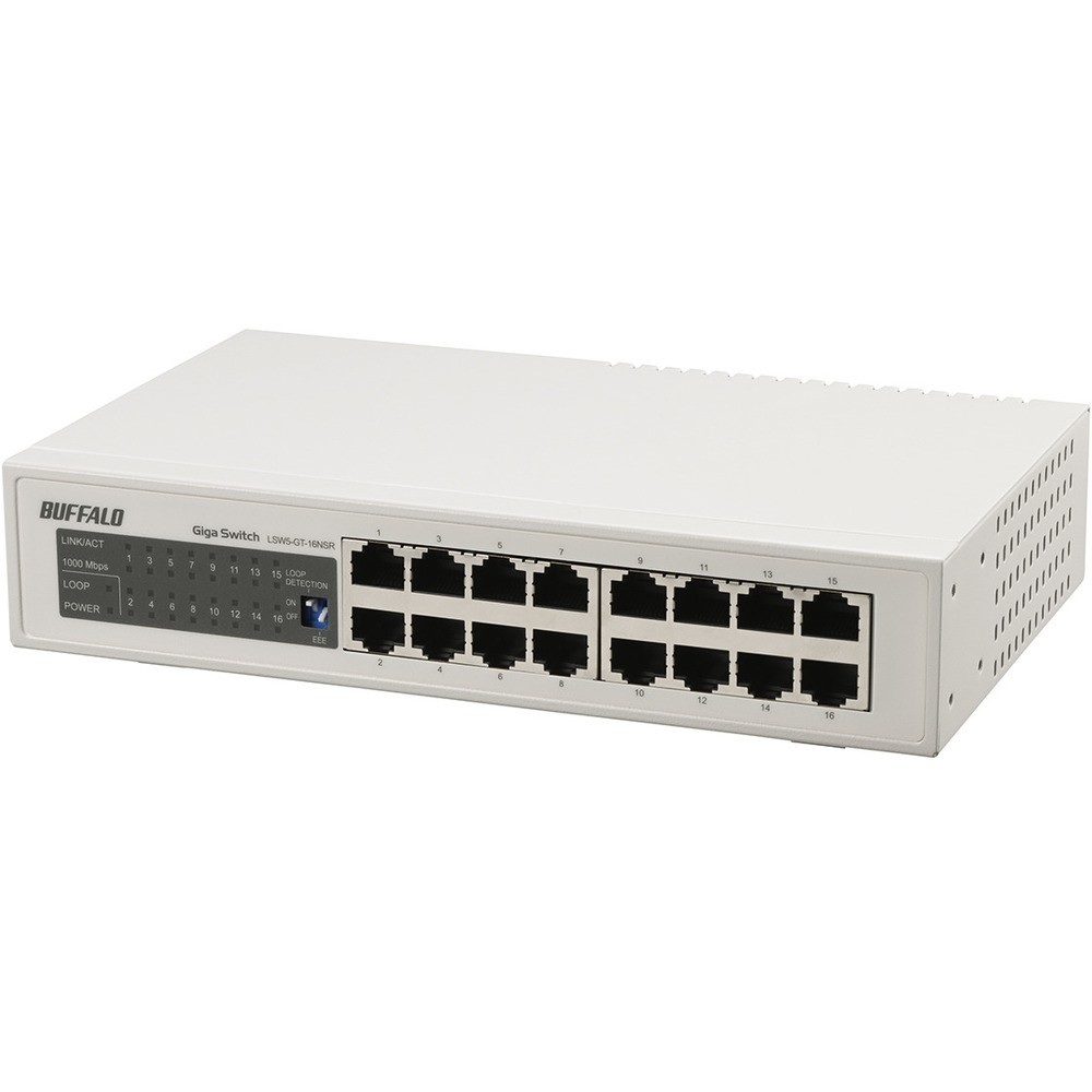 【製造会社直送T】 ＢＵＦＦＡＬＯ Ｇｉｇａ スイッチングＨｕｂ 金属元素筺体／ワット数内蔵 １６界面 LSW5-GT-16NSR