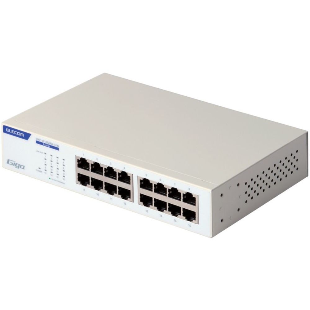 【製造会社直送T】 ＥＬＥＣＯＭ Ｇｉｇａ相応うスイッチングＨｕｂ １６界面 金属元素筐体 ワット数内蔵ひな形 白いこと EHC-G16MN2-HW