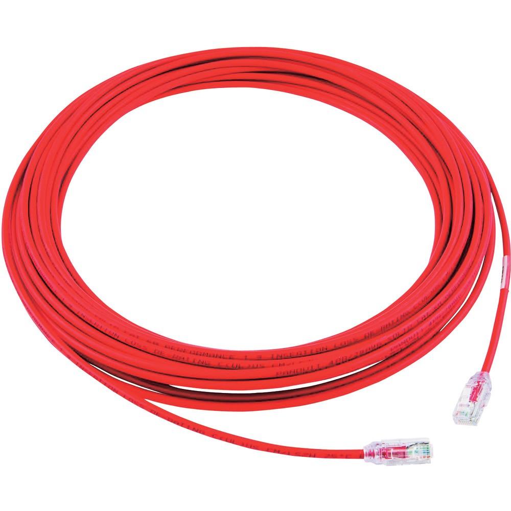 【製造業者直送T】 ＰＡＮＤＵＩＴ 範疇６Ａ細径パッチコード １５ｍ 赤 ＵＴＰ２８Ｘ１５ＭＲＤ UTP28X15MRD