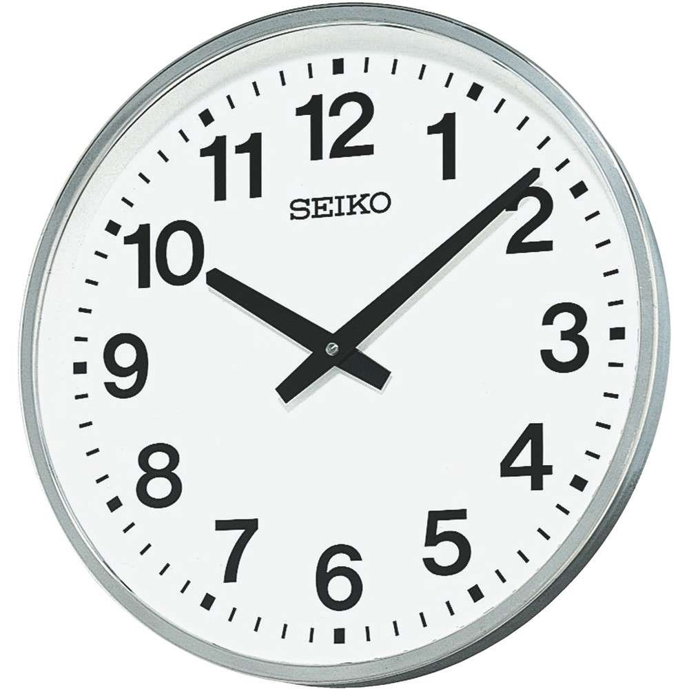 【製造業者直送T】 ＳＥＩＫＯ 石英掛け時計 大型室外防雨型執務室時辰儀 差しわたし４５０×７８ 金属元素枠 KH411S