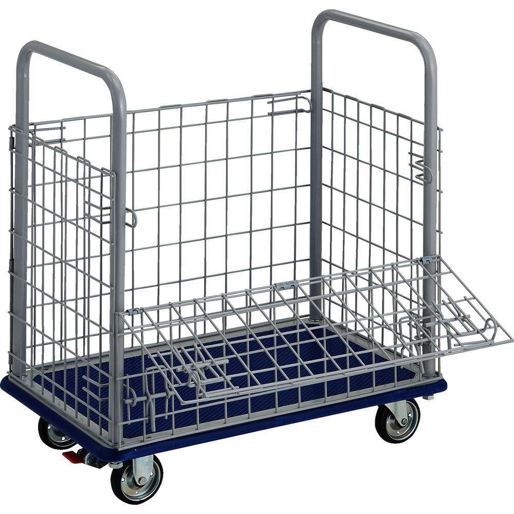 【製造会社直送T】 ＴＲＵＳＣＯ 押しつける製手押し車 ドンキーカート 金網付 ７４０×４８０ ストッパー付 107NS