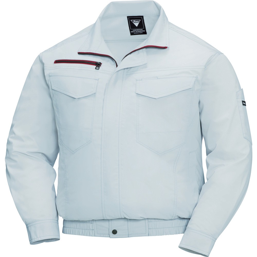 【製造会社直送T】 ＸＥＢＥＣ 綿ポリ混紡ペンタス冷房装置服ＸＥ９８００１－２２－Ｌ しろがね色薄墨色 XE98001-22-L