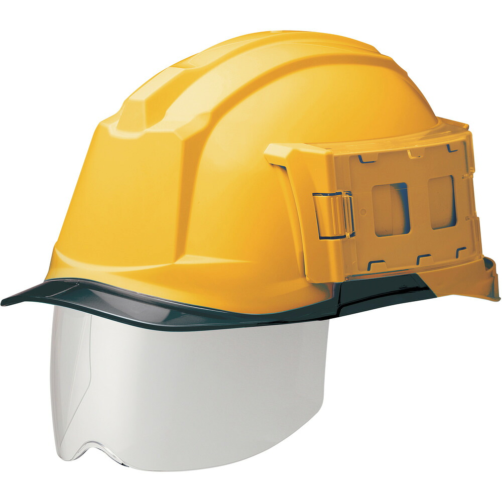 【製造会社直送T】 ミドリ安全 ＩＤ容れもの付安全帽（広広とした遮蔽物付） ＳＣ－１９ＰＣＬＳ－ＩＤ ＲＡ３ アルファ 黄色／人煙 SC-19PCLS-ID-RA3-ALPHA-Y/S