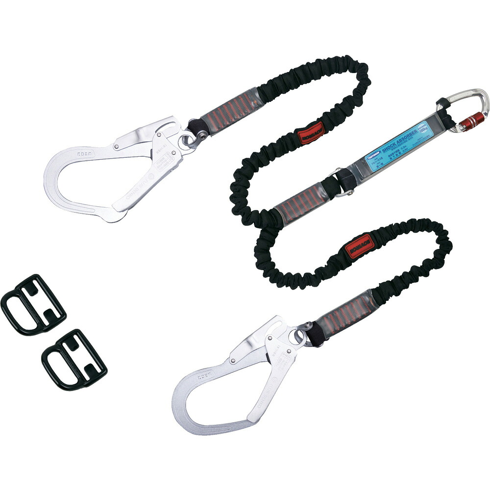 【製造会社直送T】 ＴＳＵＹＯＲＯＮ フルハーネス用幽客yd ツインランヤード 伸縮式ノビロン（ＢＫ） THL-2-NV93-21KS-2R23-BP
