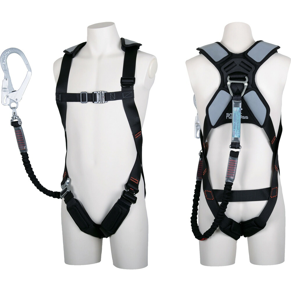 【製造会社直送T】 ＴＳＵＹＯＲＯＮ かっこ良い馬具 シングルランヤード付き添い人 伸縮式ノビロン（ＢＫ） 黒 Ｌ大きさ TH-SM510-NV93SV-OT-BLK-L-R23-BX