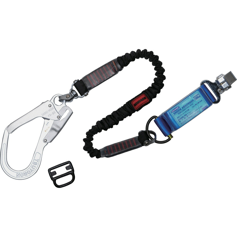 【製造会社直送T】 ＴＳＵＹＯＲＯＮ フルハーネス用幽客yd シングルランヤード 伸縮式ノビロン（ＢＫ）１３０ＫＧ相応う型 THL-NV93SV-33-130KG-R23-BP