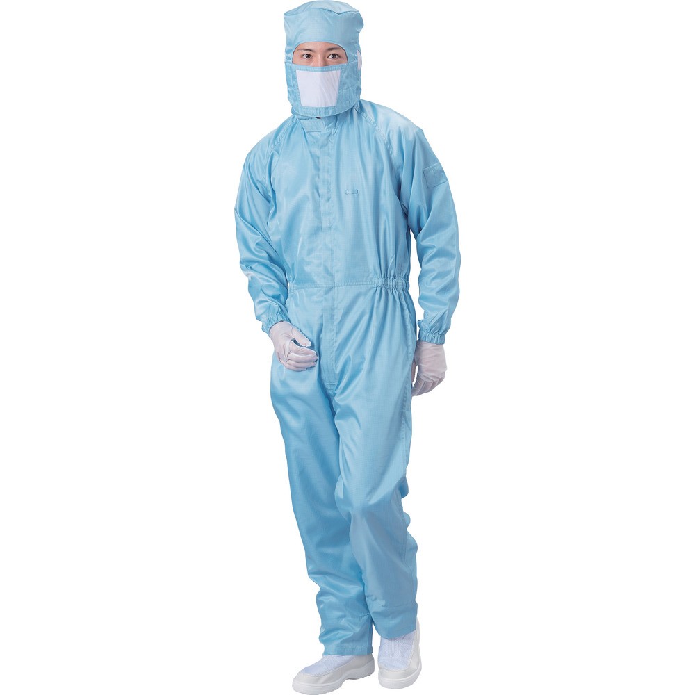 【製造業者直送T】 ＢＬＡＳＴＯＮ ボンネット付つなぎ服 青色 Ｍ大きさ BSC-11032-B-M