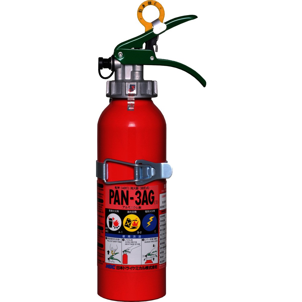 ＮＤＣ　自動車用加圧式粉末ＡＢＣ消火器　ＰＡＮ&minus;３ＡＧ（［［Ｒ１］］）　PAN-3AG-1｜ものづくり本舗 店