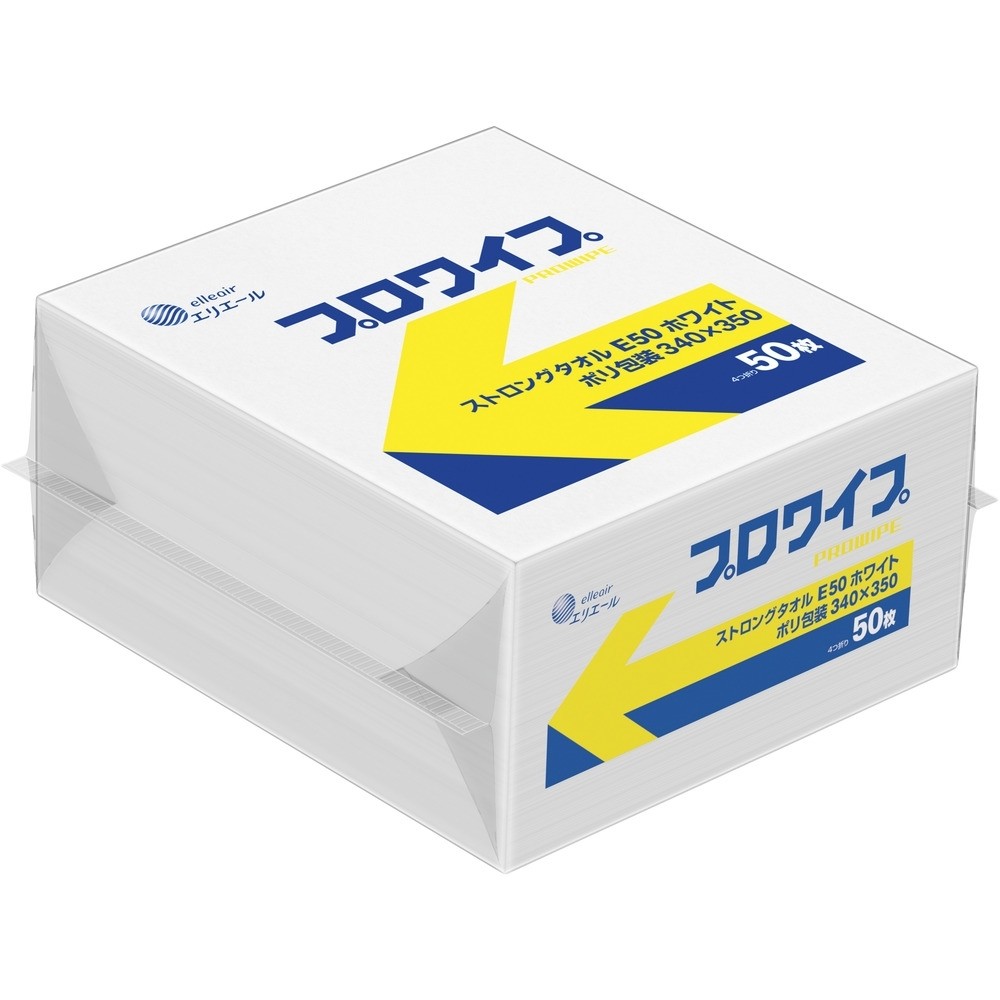 【製造会社直送T】 エリ叫び泣き プロワイプストロングタオルＥ５０ 白いこと ポリ荷造り ３４０×３５０ 823652