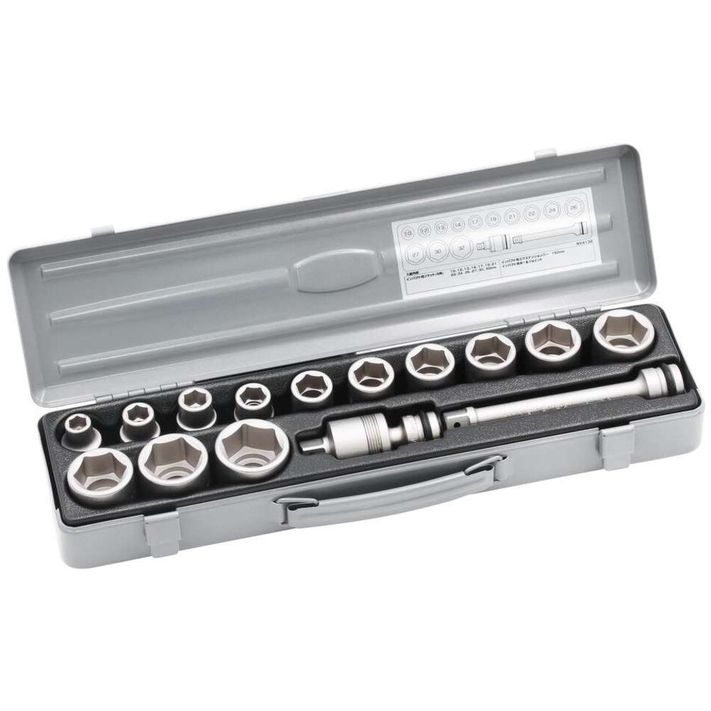 【製造業者直送T】 ＴＯＮＥ 差しひびき用ソケット仕掛ける（脂御盆付） １５ｐｃｓ 差込角１２．７粍 NV4132