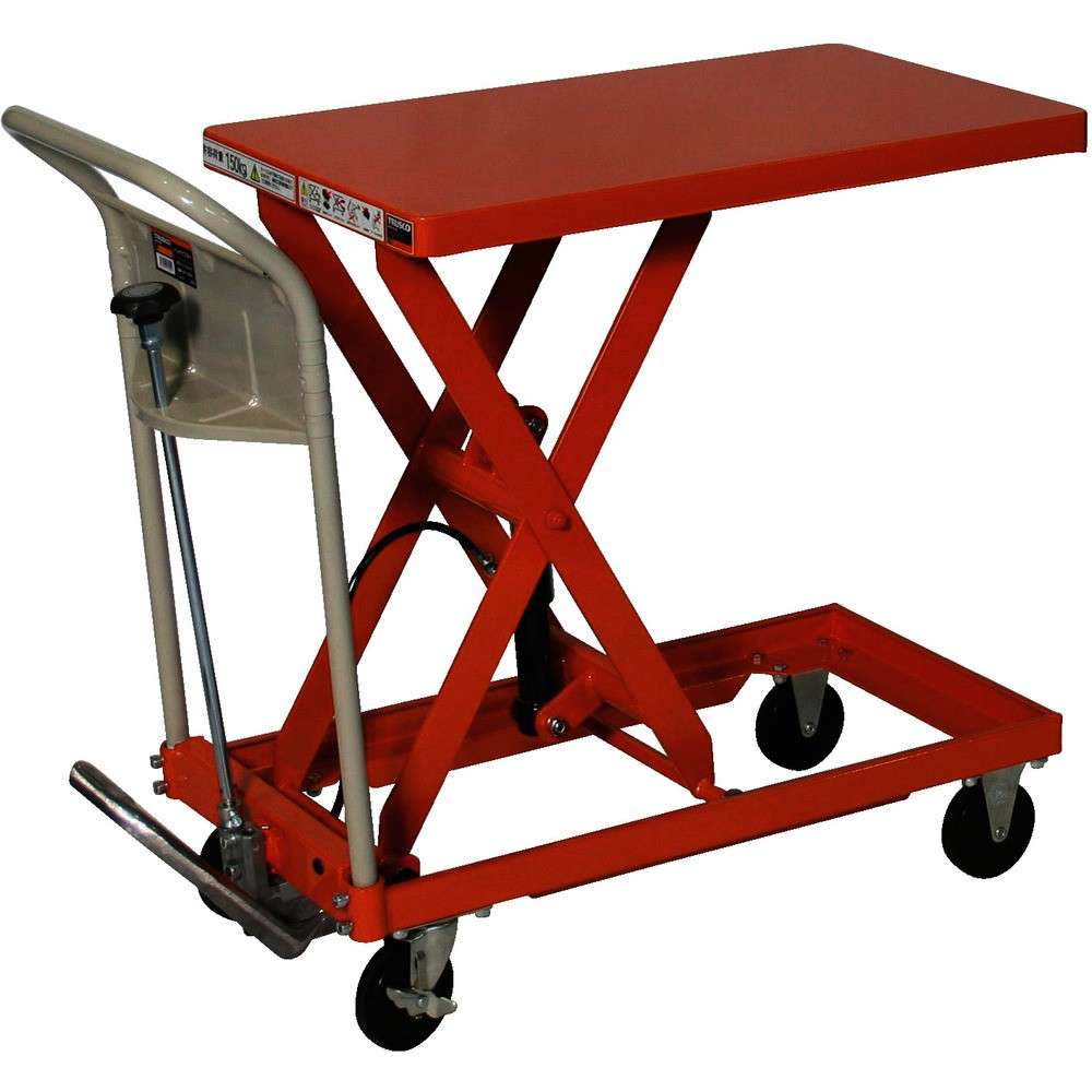 【製造会社直送T】 ＴＲＵＳＣＯ ハンドリフター １５０ｋｇ ４００Ｘ７２０ オレンジ色 HLFA-S150