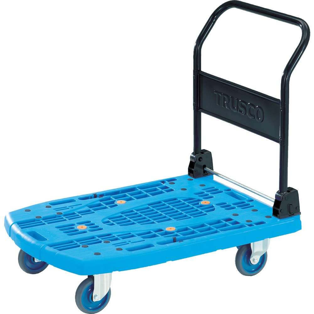 【製造会社直送T】 ＴＲＵＳＣＯ 脂手押し車 カルティオビッグ 折畳 ９００Ｘ６２０ ストッパー付 青 MPK906-BS