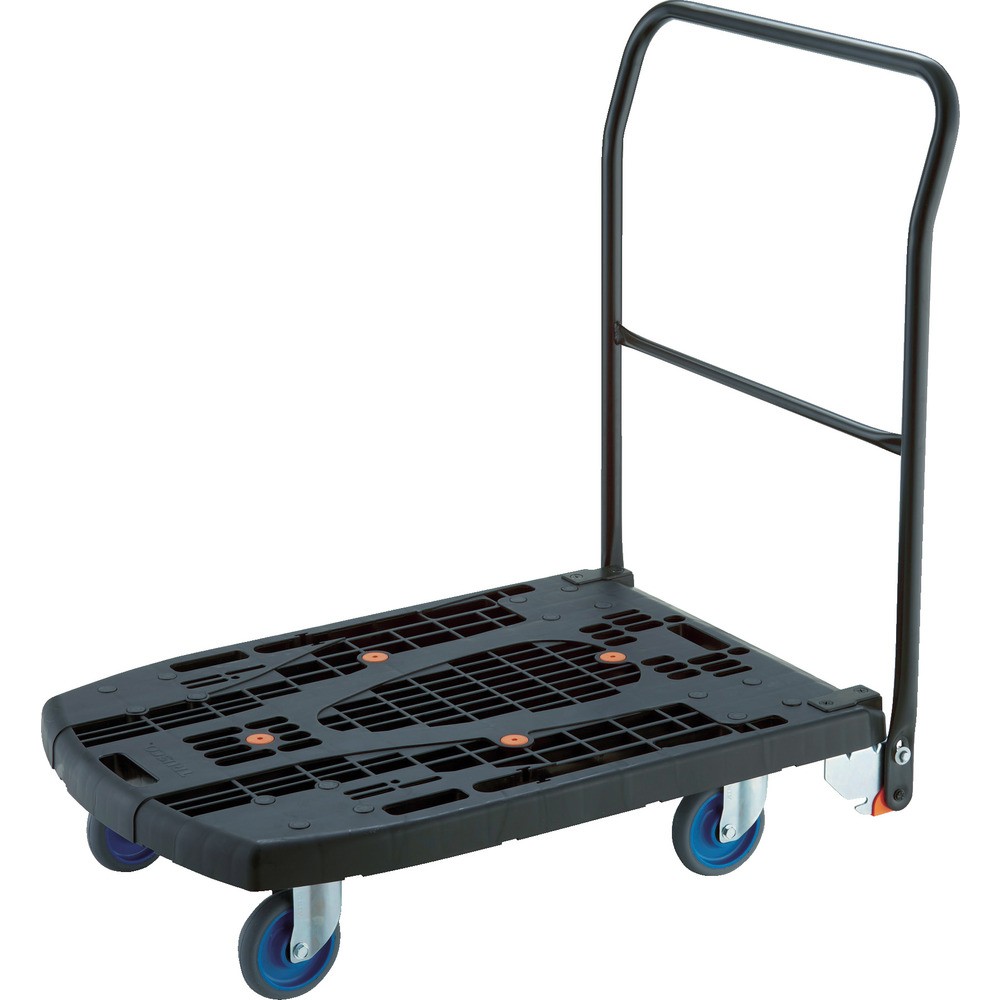 【製造会社直送T】 ＴＲＵＳＣＯ 脂手押し車 カルティオビッグフラット 回転させる ９００Ｘ６００ Ｓ付 黒 MPK906-F2-BK-S