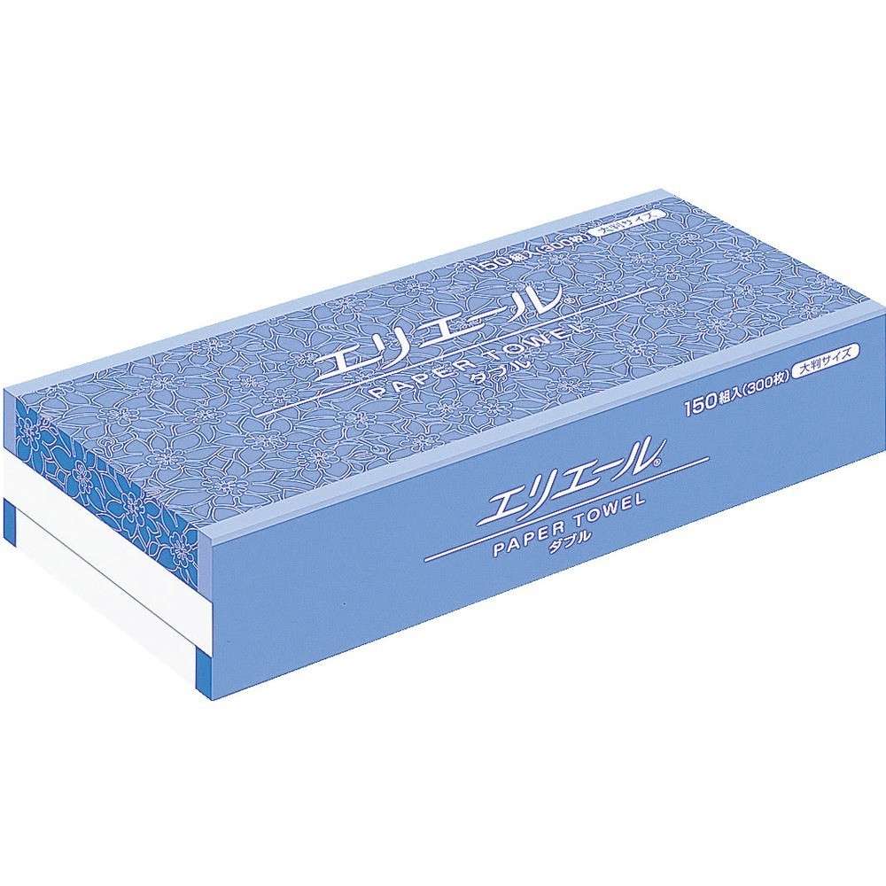 【製造会社直送T】 エリ叫び泣き ペーパータオル ダブル１５０組３００枚大判 703166