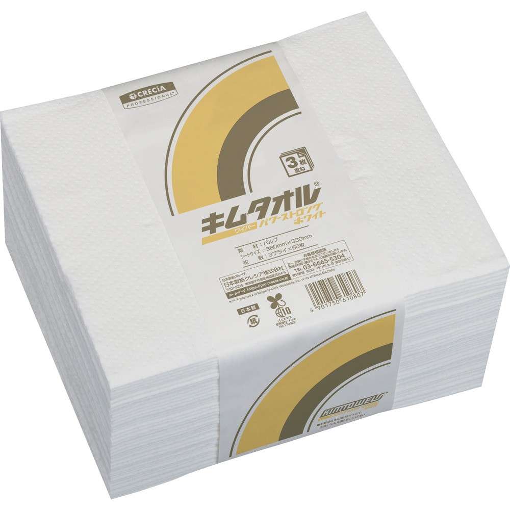 【製造業者直送T】 クレシア キム西洋手ぬぐい パワーストロング 白いこと ３プライ 61082