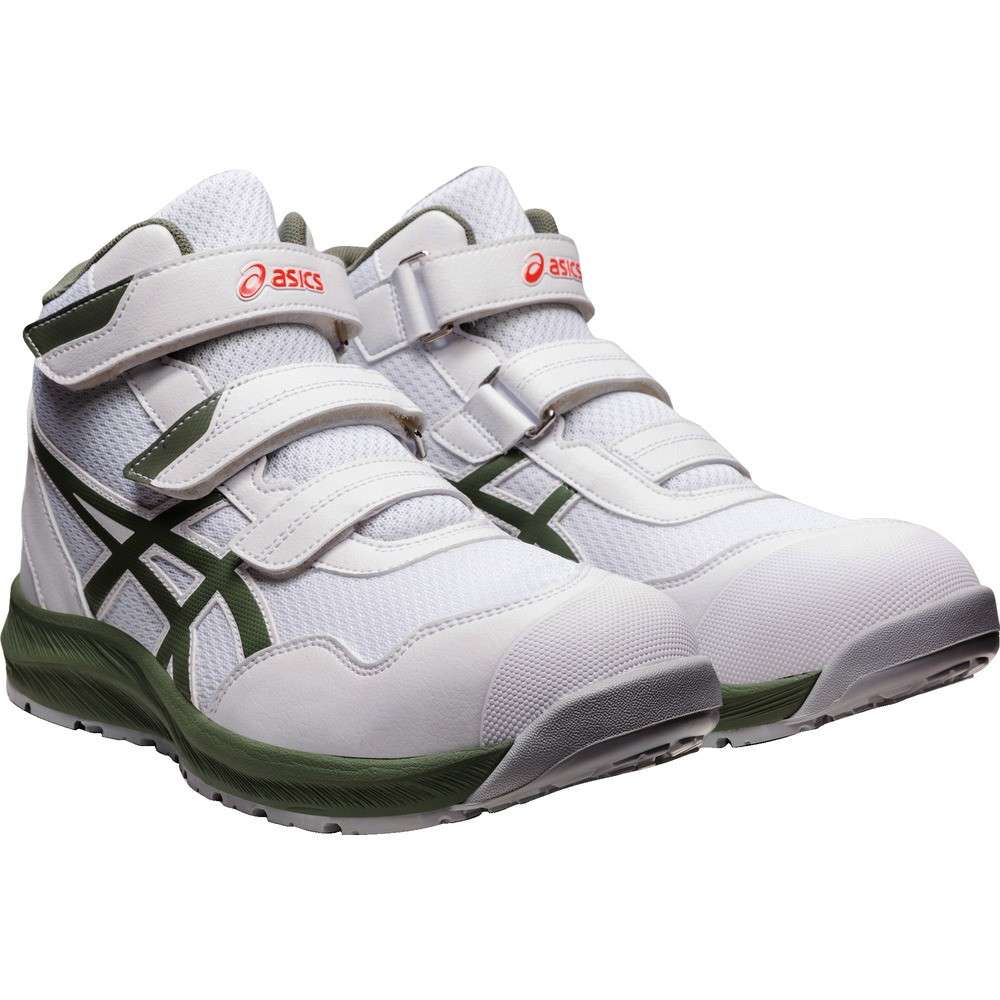 【製造業者直送T】 ＡＳＩＣＳ ウィンジョブＣＰ２１６ 白いことＸライケングリーン ２２．５ｃｍ 1273A076.100-22.5