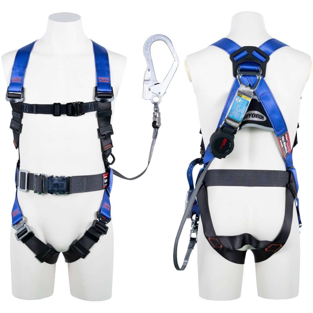 【製造業者直送T】 ＴＳＵＹＯＲＯＮ 中核グループ馬具 胴胴締め付き添い人 シングルランヤード付き添い人 鍵を掛ける規則体系付き添い人巻取式ワン・ハンドリトラ パープル Ｍ大きさ TH-502-OH93SV-OT-P-M-R23-BX