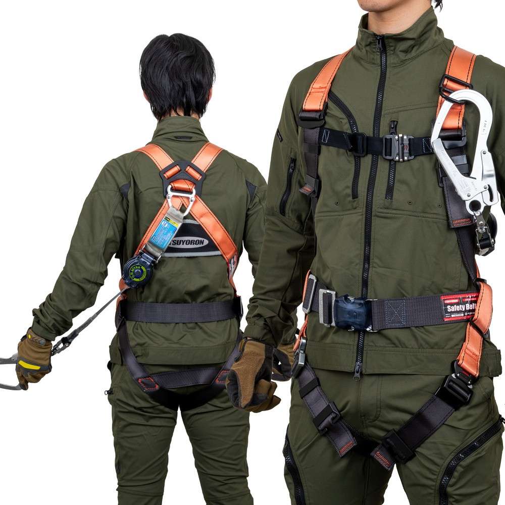 【製造業者直送T】 ＴＳＵＹＯＲＯＮ 中核グループ馬具 胴胴締め付き添い人 シングルランヤード付き添い人 鍵を掛ける規則体系付き添い人巻取式ＳＲリトラ オレンジ色 Ｍ大きさ TH-502-TR93SV-OT-OR-M-R23-BX