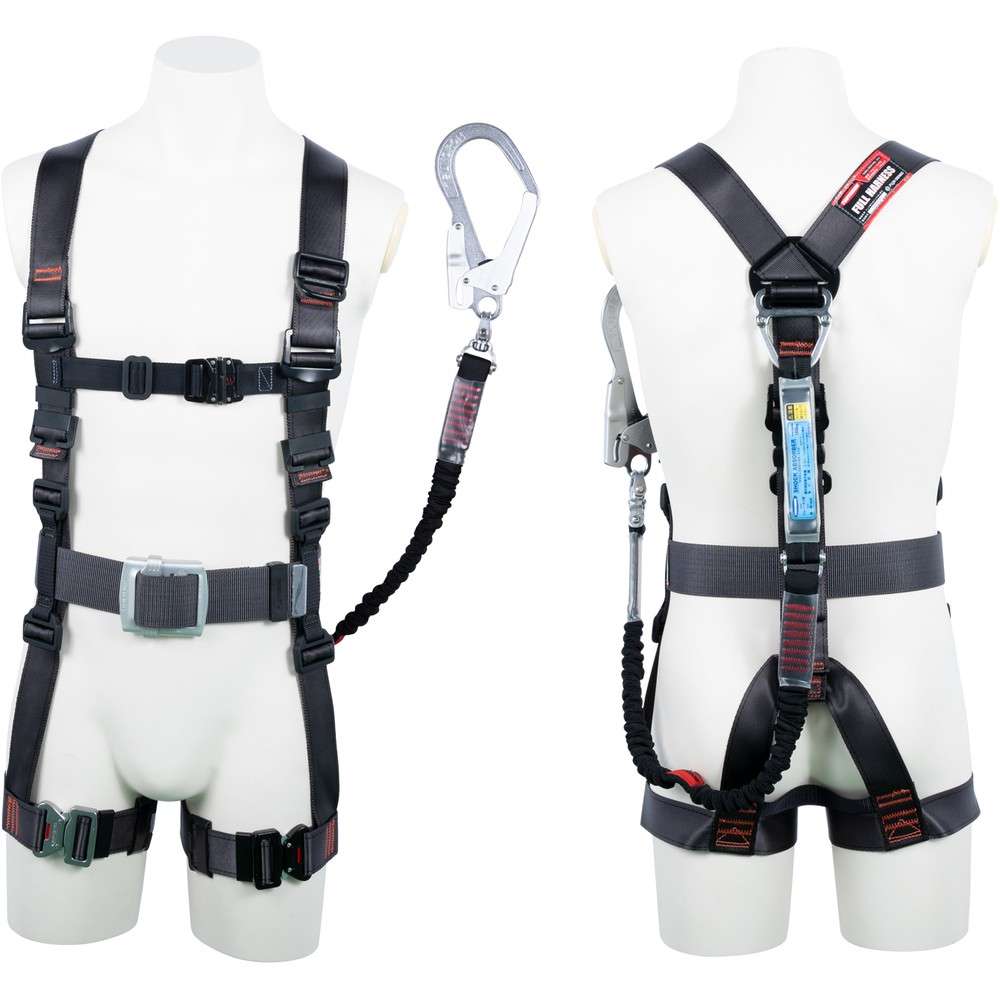 【製造業者直送T】 ＴＳＵＹＯＲＯＮ 飛燕馬具 胴胴締め付き添い人 シングルランヤード付き添い人 伸縮式ノビロン（ＢＫ） うす暗い薄墨色 Ｍ大きさ TH-506-NV93SV-OT-DG-M-R23-BX