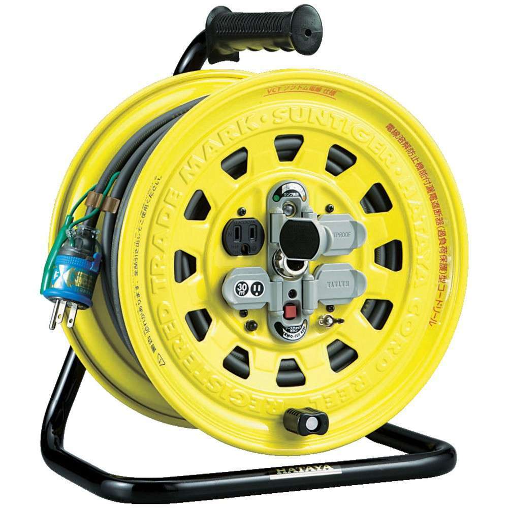 【製造業者直送T】 ハタヤ サンタイガーリール 単相１００Ｖ型３０ｍ 体温検知器・地べた読み合わせる付 TBG-301KGX