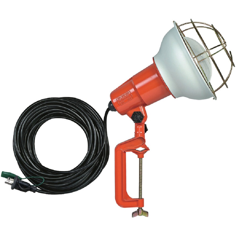 【製造会社直送T】 ハタヤ 防雨型やり方灯 リフレクターランプ３００Ｗ １００Ｖ舞い降りる付１０ｍ バイス付 RE-310K