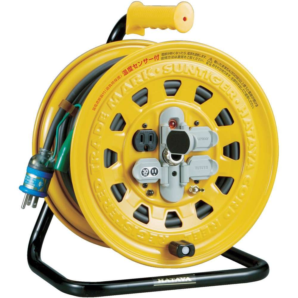 【製造業者直送T】 ハタヤ 体温検知器付吊りひも木管 単相１００Ｖ ３０ｍ ブレーカー付 BG-30S
