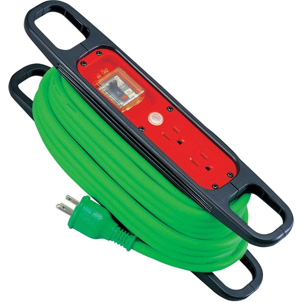 【製造会社直送T】 ＮＩＣＨＩＤＯ お手て木管 １００Ｖ ３芯×１０ｍ 緑 地びた過厄介なもの短絡しゃ断器付 HR-EK102-G
