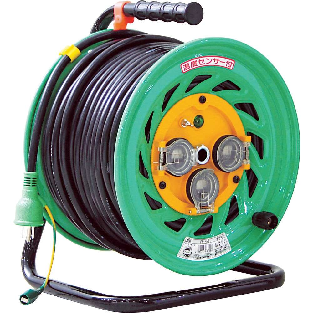 ＮＩＣＨＩＤＯ　電工ドラム　屋外型　アース付　５０ｍ　FW-E53｜ものづくり本舗 店