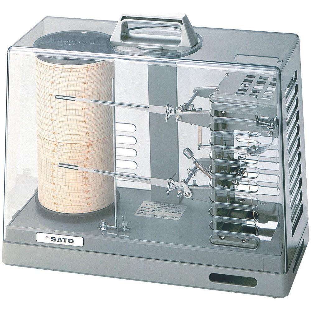 【製造業者直送T】 佐藤 シグマ２型温湿度書きとどめる計 7210-00