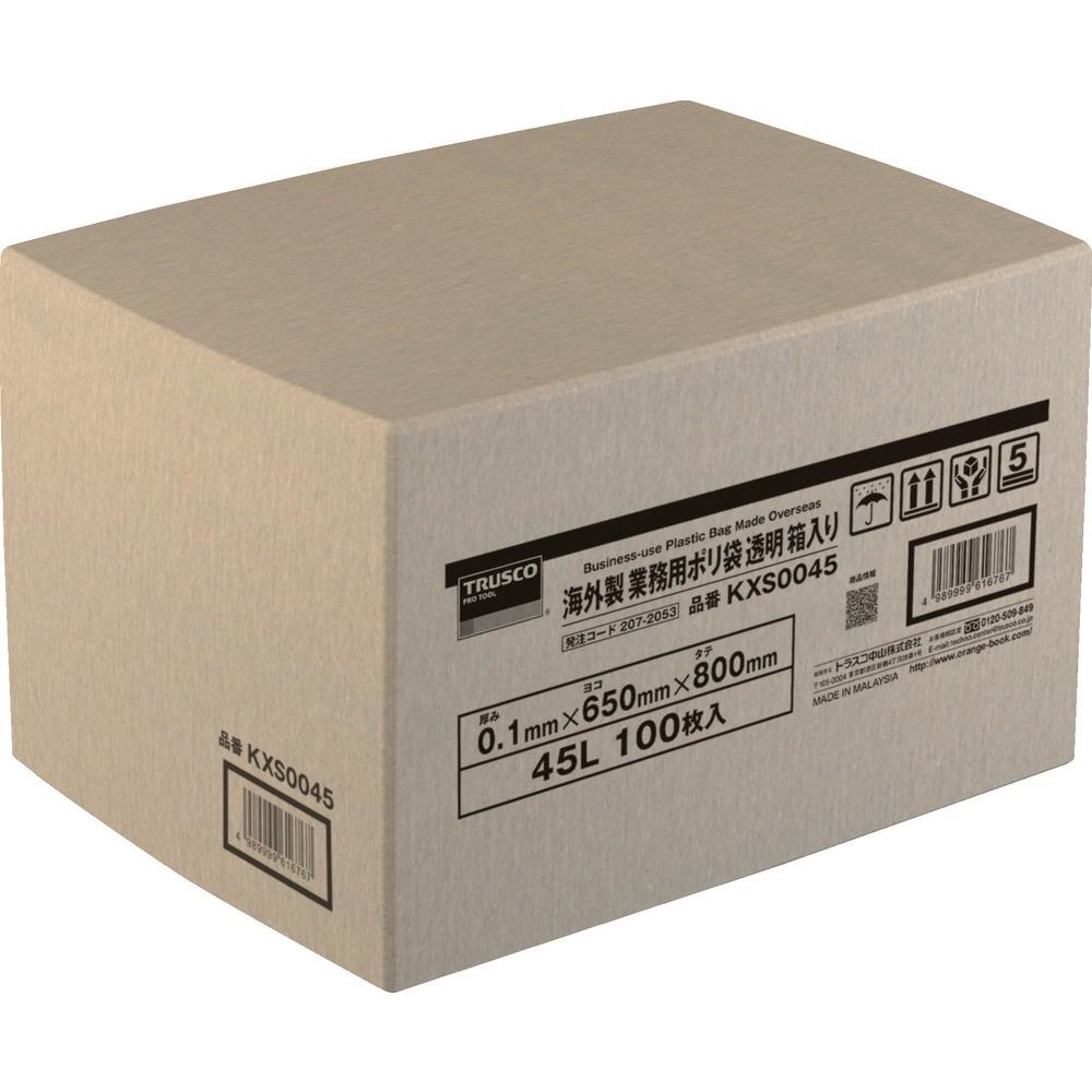 【製造業者直送T】 ＴＲＵＳＣＯ 外国で製 御役目用ポリ袋 澄み切った・箱入 ０．１×１２０Ｌ １００枚入 KXS00120