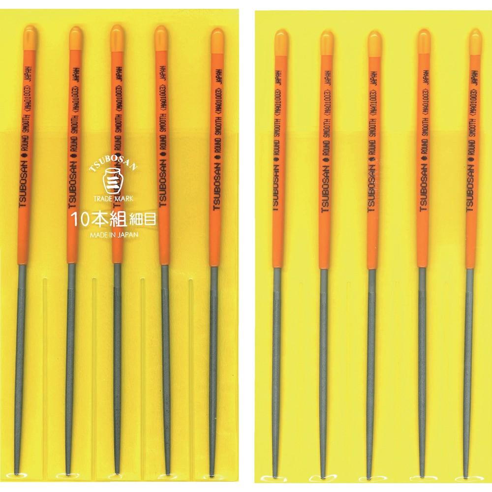 【製造業者直送T】 ツボサン 組ヤスリ １０本組 丸 所せまい MA010-03