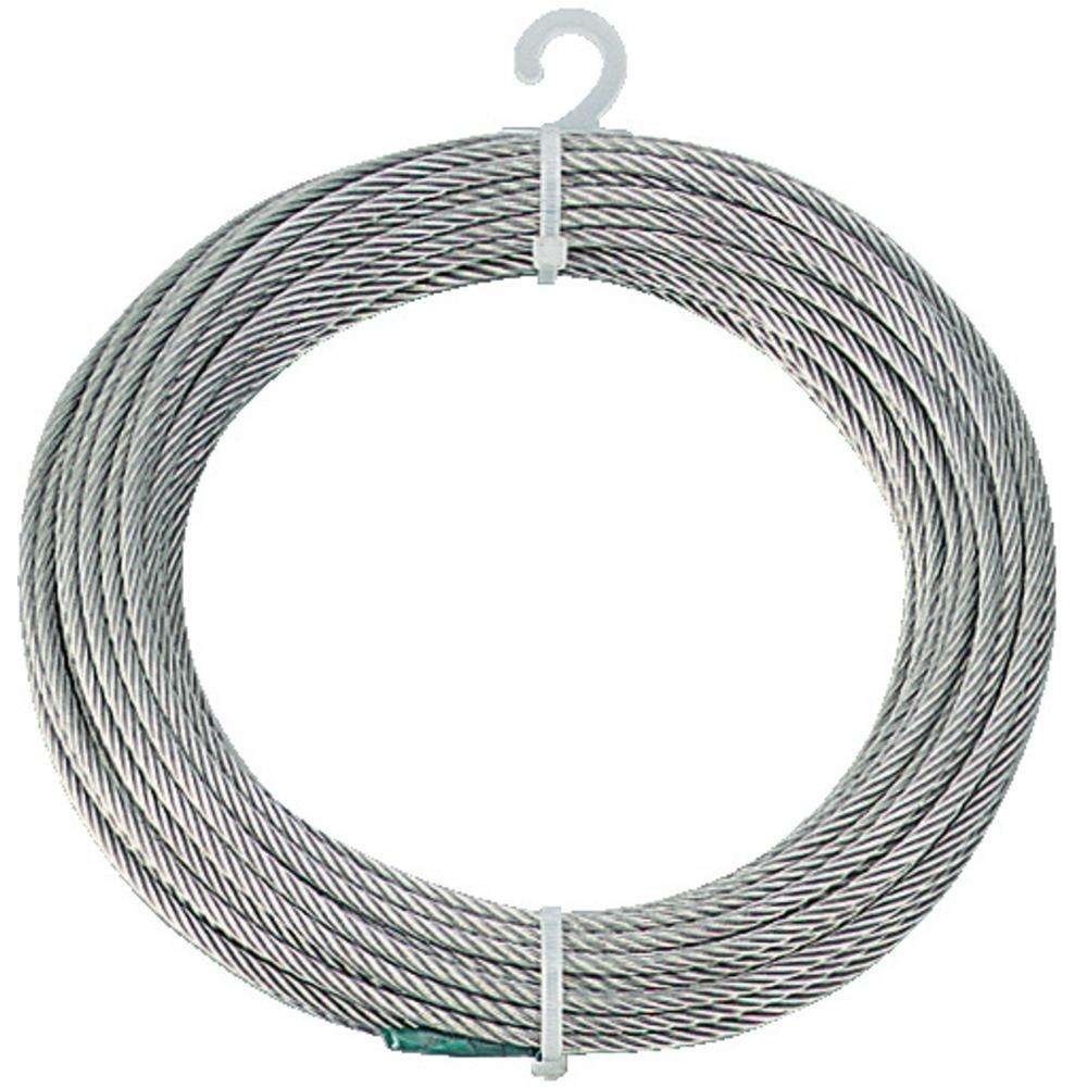 【製造業者直送T】 ＴＲＵＳＣＯ ステンレスワイヤロープ Φ６．０粍Ｘ２０ｍ CWS-6S20 (6MMX20M)