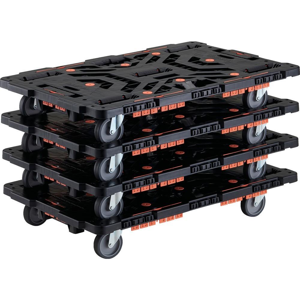 TRUSCO 連結式樹脂製平台車 ビートル 900X600 自在5輪 コボレ止めセット付 まとめ買い4台 BT900KJ5-E100-M4|ものづくり本舗 店