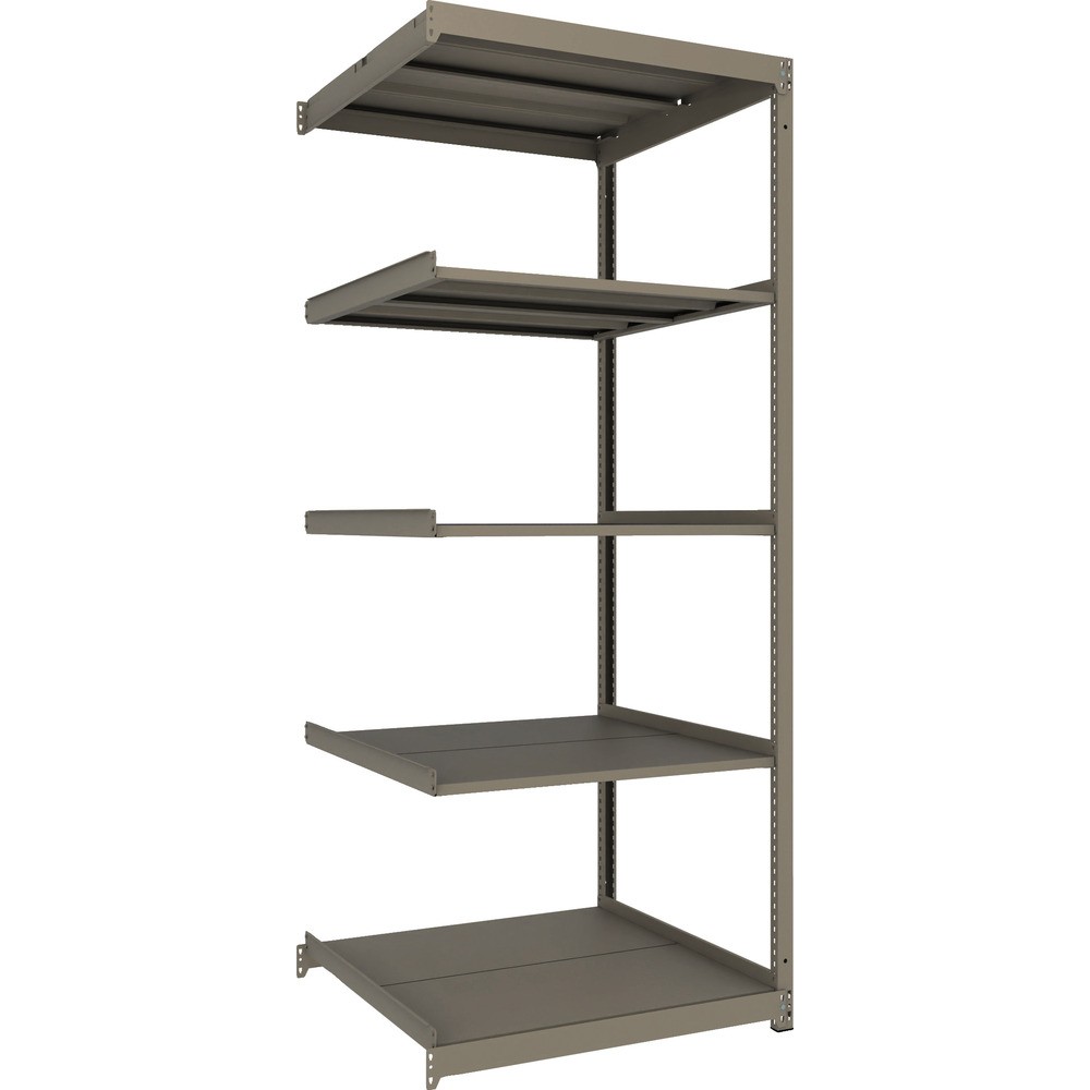 ＴＲＵＳＣＯ　スチールラック　薄板ラック（棚板分割タイプ、耐荷重１００Ｋｇ）１２００&times;８７５&times;Ｈ２４００　５段連結　UL-8495B NG｜ものづくり本舗 店