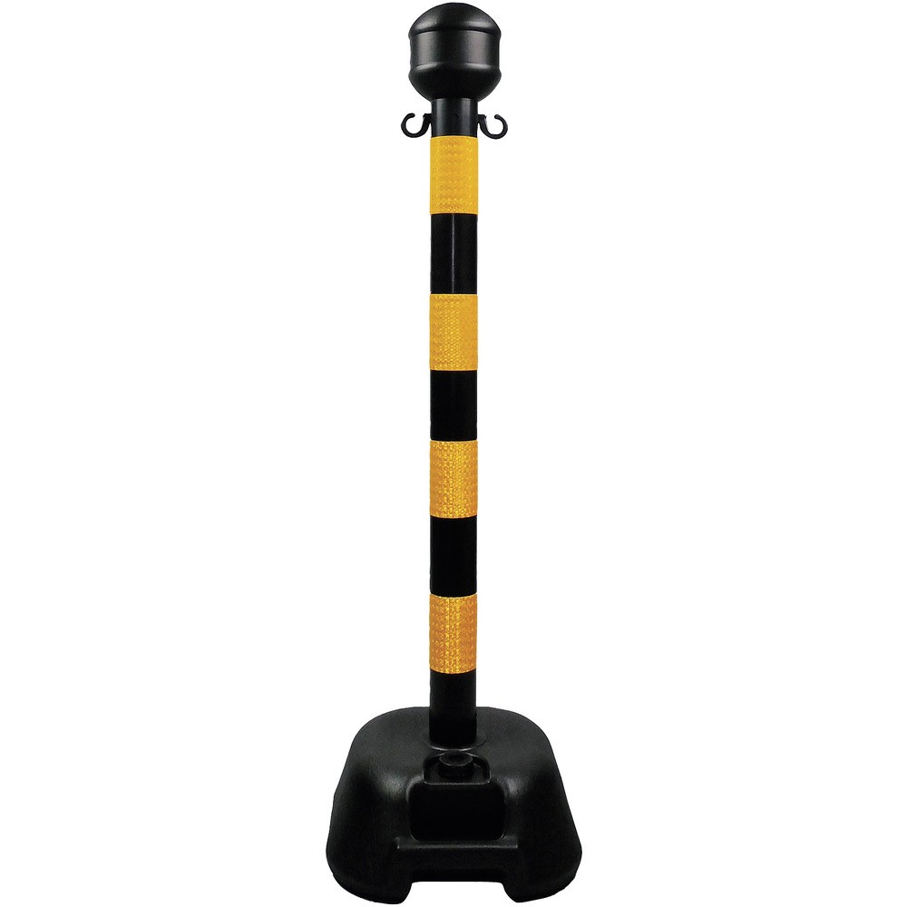 緑十字　チェーンスタンド（ボーダースタンド）　黒／黄反射（プリズム型）　ＢＤ&minus;ＰＴＲ　１１２２&times;３３０ｍｍ　142008｜ものづくり本舗 店