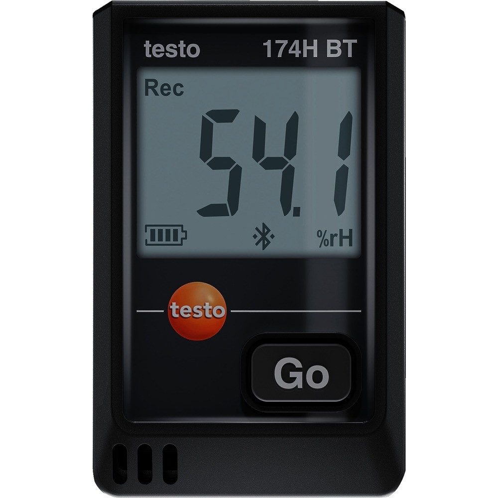 【製造会社直送T】 ＴＥＳＴＯ 温湿度資料ロガー（Ｂｌｕｅｔｏｏｔｈ） ｔｅｓｔｏ １７４Ｈ ＢＴ（黒） 0572 1743 02