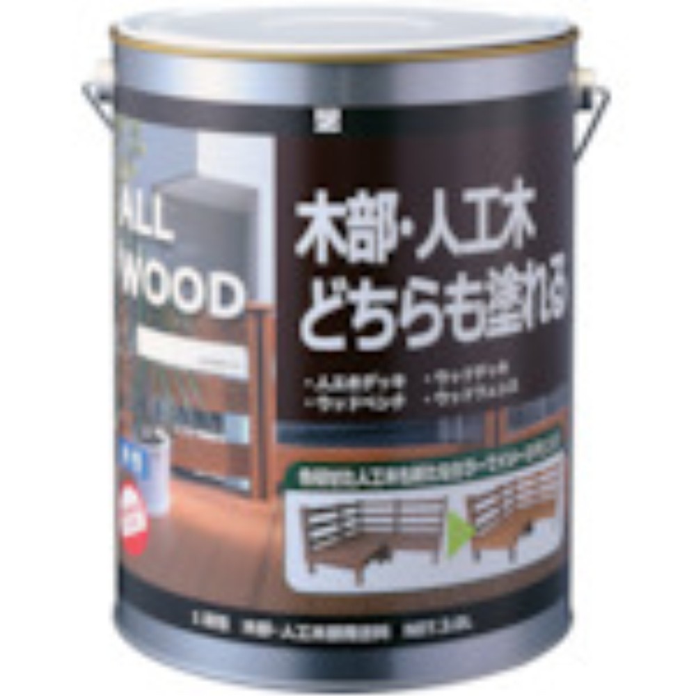 【製造業者直送T】 ＢＡＮーＺＩ 木部・人工木用絵の具 ＡＬＬ ＷＯＯＤ ３Ｌ 象牙色 ２５－９２Ｂ K-ALW/L30D1