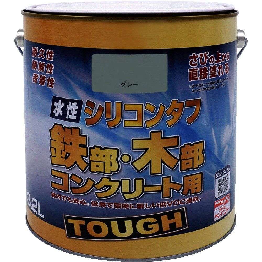 【製造会社直送T】 ニッぺ 水溶性ケイ素樹脂手ごわい 薄墨色 ３．２Ｌ 4976124093760
