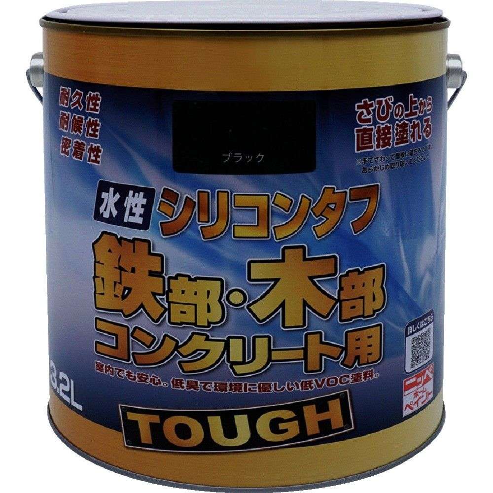 【製造会社直送T】 ニッぺ 水溶性ケイ素樹脂手ごわい 黒いこと ３．２Ｌ 4976124093968