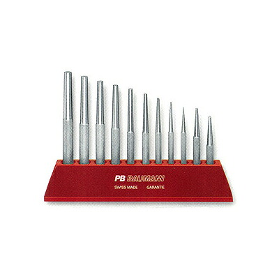 PBスイスツールズ\u003cBR\u003eテーパーピンポンチセット\u003cBR\u003e11本組【丸胴】720H(PB SWISS TOOLS)
