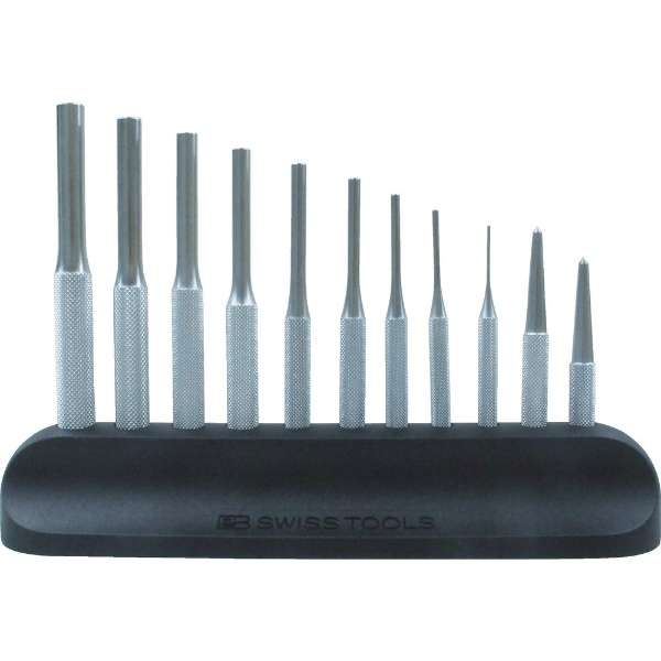 PBスイスツールズ 平行ピンポンチセット 11本組【丸胴】 715H(PB SWISS TOOLS)