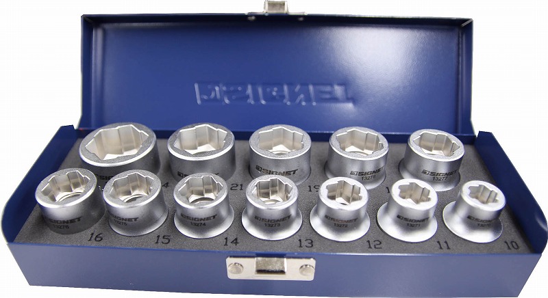 シグネット(SIGNET) 1/2”SQボルトリムーバーソケットセット【12PC】 13282