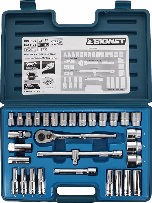 シグネット(SIGNET)1/2”DRソケットレンチセット【32PC】13732|プロツール 店