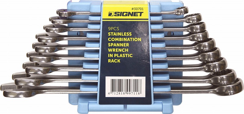 シグネット(SIGNET)ステンレス製コンビネーションレンチセット【9本組】ホルダー付き30701｜プロツール　店