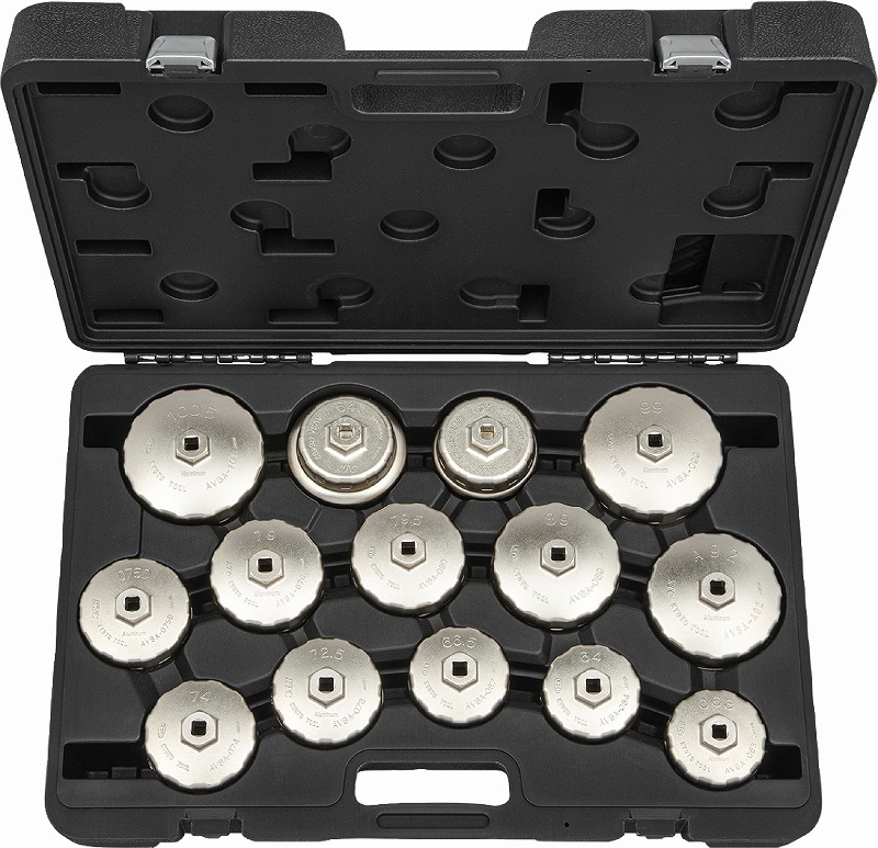 KTC(京都機械) カップ型オイルフィルタレンチセット 14コ組AVSA14A｜プロツール　店