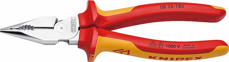 クニペックス(KNIPEX)絶縁ニードルノーズペンチ185mm0826-185 0826185｜プロツール　店