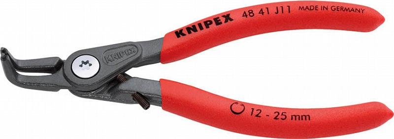 クニペックス(KNIPEX) 穴用精密スナップリングプライヤー12-25mm 90°ベントヘッド クロージングリミッター付 4841-J11 リング 取り外し